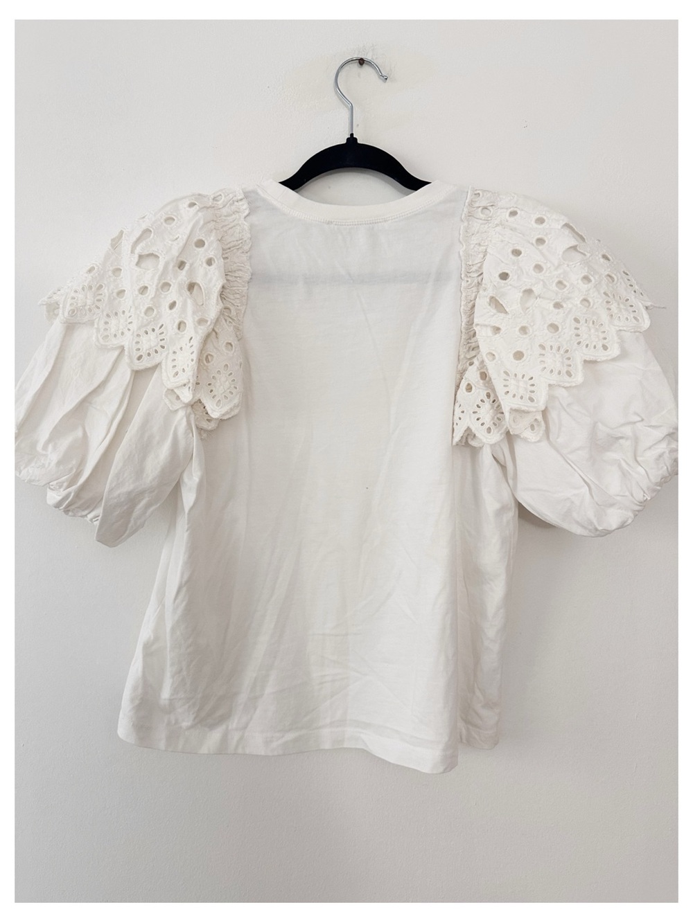 Sea New York hazel eyelet puff sleeve t shirt - white 100% cotton size small - Picture 4 of 6